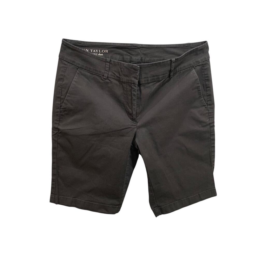 Size 8 Ann Taylor Womens Boardwalk Shorts Black Chino Style
